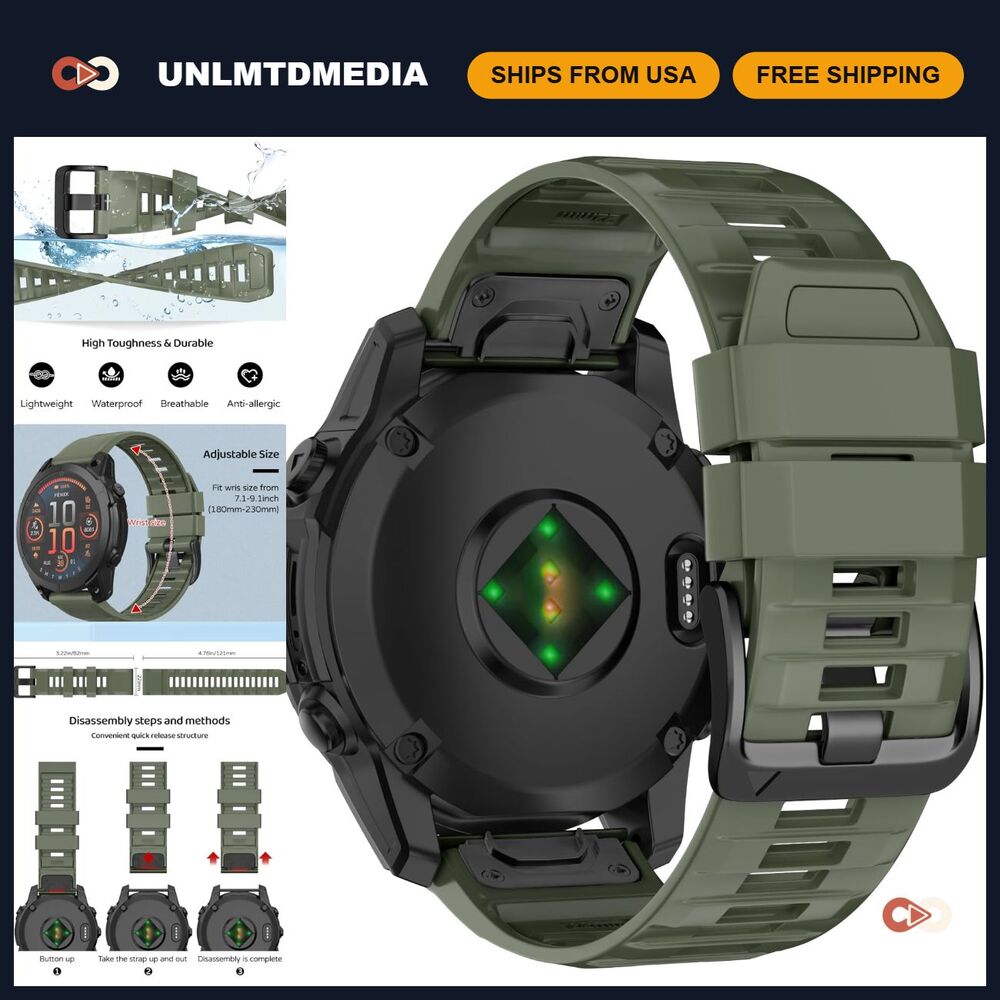 Durable Watch Band for Garmin Fenix 8/7 Pro/6/5 Series - Comfortable & Adjustabl
